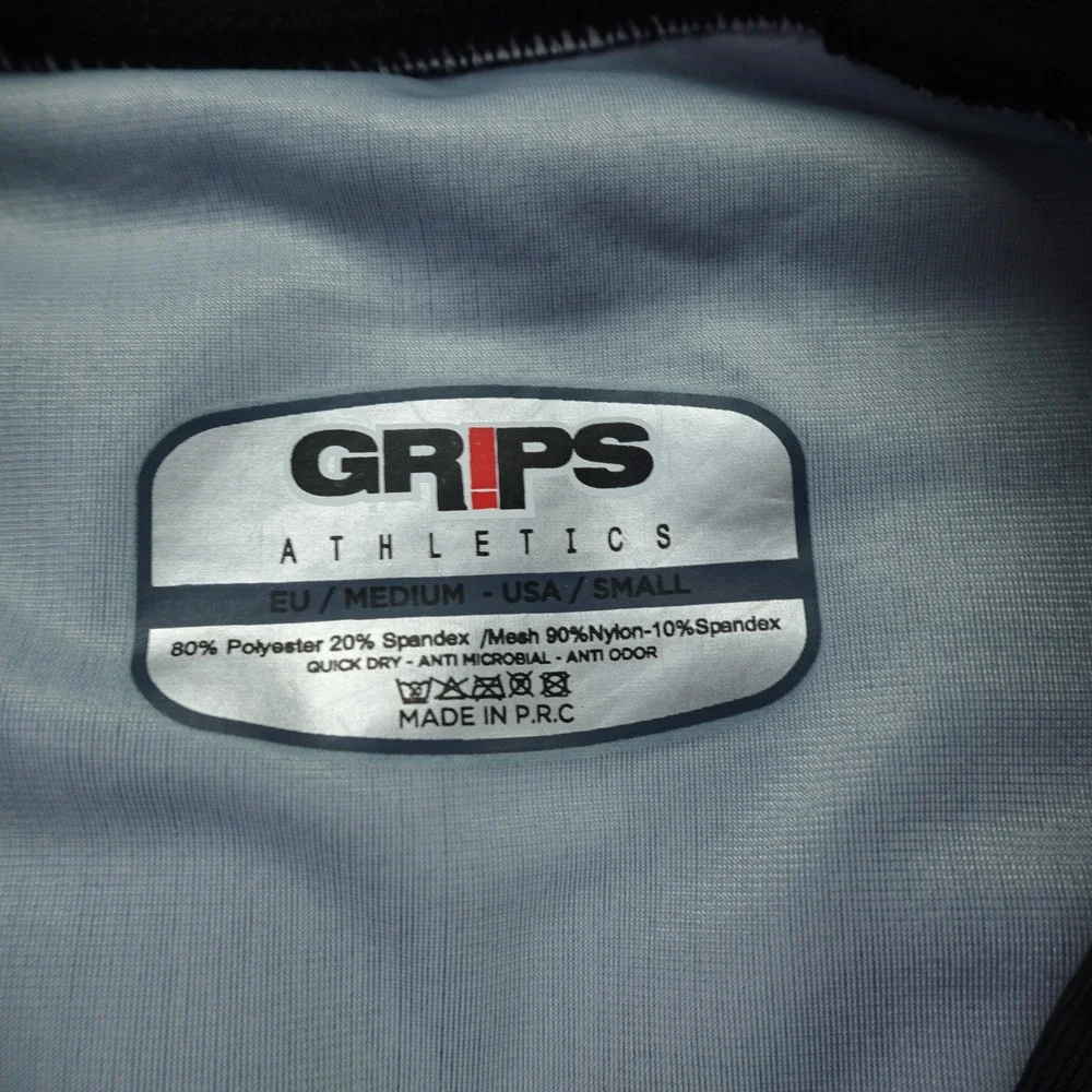 Grips Rash Guard Mens Small Blue Black Honeycomb Athletic‎ Compression Shirt BJJ
